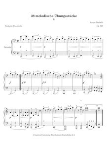 Partition No. 2, 28 Melodische übungstücke, Melodic Practice Pieces