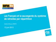 CSA : Les Français et la sauvegarde du système de retraites par répartition