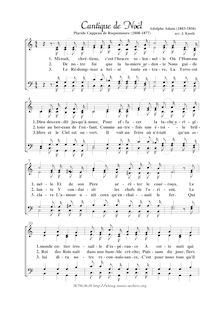 Partition complète, Cantique de Noël,  par Adolphe Adam