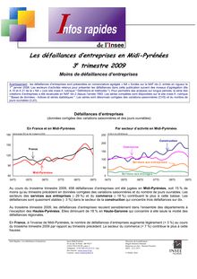 Les défaillances d entreprises en Midi-Pyrénées - 3e trimestre 2009