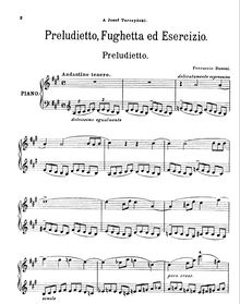 Partition , Preludietto, Fughetta, ed Esercizio, An die Jugend, Eine folge von Klavierstücken