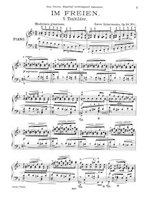 Partition complète, 5 Tonbilder, Op.38, "Im Freien", 5 Tonbilder