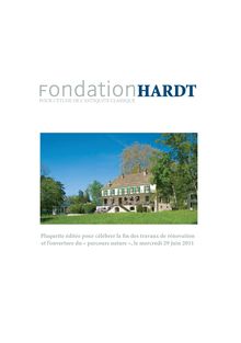 Voir la plaquette - Fondation Hardt