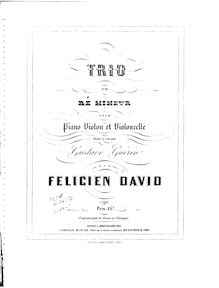 Partition Score et parties, Piano Trio No.2 en D minor, David, Félicien