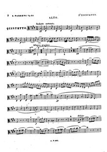 Partition viole de gambe, Piano quintette No.2, Deuxième Quintette pour Piano, Violon, Alto, Violoncelle et Contrebasse