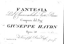 Partition complète, Fantasia en C, Fantesia per il Clavicembalo o Forte-Piano