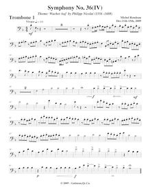 Partition Trombone 1, Symphony No.36  Christmas Symphony , F major par Michel Rondeau