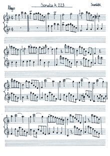 Partition complète, clavier Sonata en D major, Keyboard, Scarlatti, Domenico par Domenico Scarlatti
