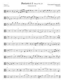 Partition ténor viole de gambe 1, alto clef, Fantasia pour 5 violes de gambe, RC 39