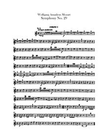 Partition cor 1, 2 (A, D), Symphony No.29, A major, Mozart, Wolfgang Amadeus