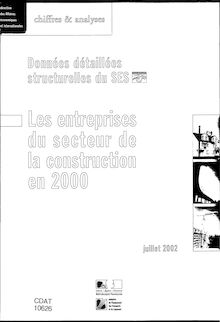 L enquête annuelle des entreprises de la construction (EAE) - Résultats de 1999 à 2007. : [Les]entreprises du secteur de la construction en 2000. (2002) 60 p.