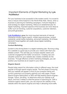 Important Elements of Digital Marketing by Lyle Huddlestun
