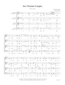 Partition complète, Ave verum corpus, G minor, Byrd, William par William Byrd