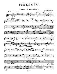 Partition cor (F) (solo), Concertstück pour vent quintette et orchestre