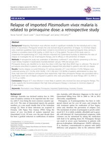 Relapse of imported Plasmodium vivax malaria is related to primaquine dose: a retrospective study
