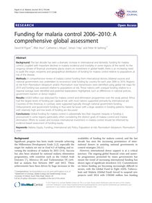 Funding for malaria control 2006–2010: A comprehensive global assessment