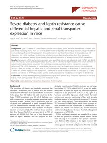 Severe diabetes and leptin resistance cause differential hepatic and renal transporter expression in mice