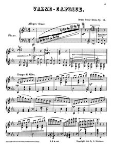 Partition complète, Valse-Caprice, E♭ major, Klein, Bruno Oscar