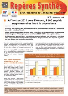 À l horizon 2020 dans l Hérault, 2 600 emplois supplémentaires liés à la dépendance