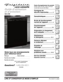Notice Lave-vaisselle Frigidaire  FDB956RBC0