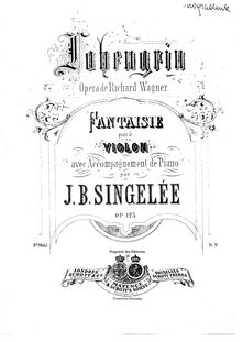 Partition de violon, Fantaisie sur des motifs de l opéra  Lohengrin , Op.123