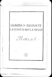 Partition complète, Dominus regnavit, grand motet, Lalande, Michel Richard de