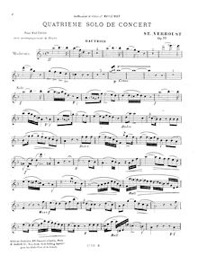 Partition complète et , partie, 4ème Solo de concert, Verroust, Stanislas