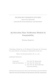 An execution trace verification method on linearizability [Elektronische Ressource] / Kristijan Dragičević