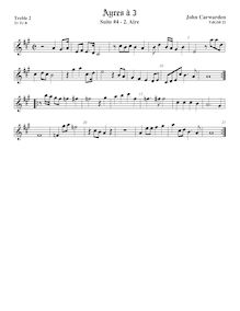 Partition Treble2 viole de gambe,  No.4 pour 3 violes de gambe, Carwarden, John par John Carwarden