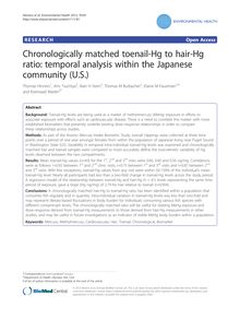 Chronologically matched toenail-Hg to hair-Hg ratio: temporal analysis within the Japanese community (U.S.)