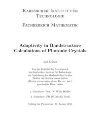 Adaptivity in bandstructure calculations of photonic crystals [Elektronische Ressource] / Axel Krämer