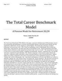 The Total Career Benchmark Model