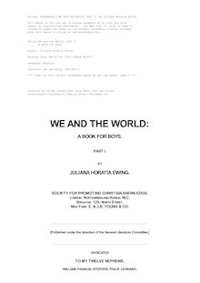 We and the World, Part I - A Book for Boys