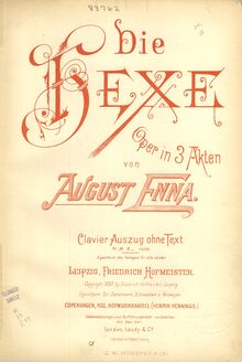 Partition couverture couleur, Die Hexe, Op.5, Heksen, Enna, August