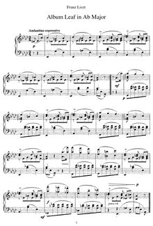 Partition complète (S.189a), Klavierstück No.2, A♭ major (1st version)D♭ major (2nd version)