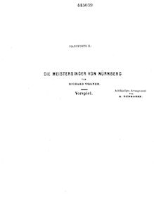 Partition Piano 2, Die Meistersinger von Nürnberg, Wagner, Richard