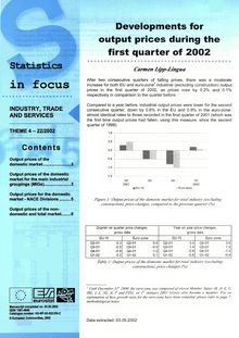 Developments for output prices during the first quarter of 2002