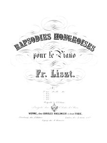 Partition complète (S.244/6), Hungarian Rhapsody No.6 par Franz Liszt