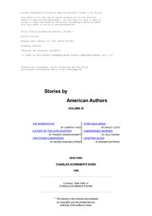 Stories by American Authors, Volume 3