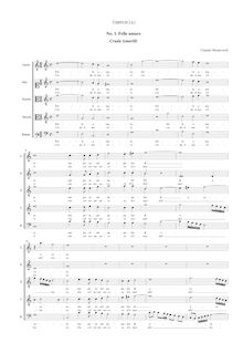 Partition Vocal score, Felle amaro, Cruda Amarilli, Monteverdi, Claudio