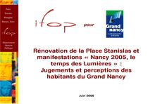 Rénovation de la Place Stanislas et manifestations « Nancy 2005 ...