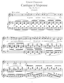 Partition complète, 2 Mélodies, Op.36, Chausson, Ernest