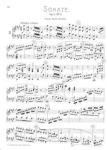 Partition complète, Piano Sonata No.2, A major, Beethoven, Ludwig van