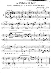 Partition complète, préludes pour Mademoiselle Lili, Op. 119, Heller, Stephen