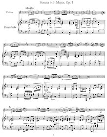 Partition de piano et partition de violon, 12 violon sonates et a Pastorale, Op.1