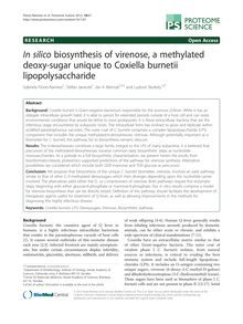 In silico biosynthesis of virenose, a methylated deoxy-sugar unique to Coxiella burnetii lipopolysaccharide