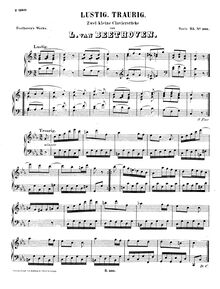 Partition complète, Bagatelle en C minor, Happy-Sad Bagatelle (Lustig - traurig) par Ludwig van Beethoven