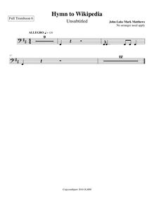 Partition Tromboon 6, Hymn to Wikipedia, D major, Matthews, John-Luke Mark
