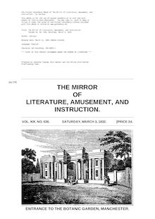 The Mirror of Literature, Amusement, and Instruction - Volume 19, No. 536, March 3, 1832