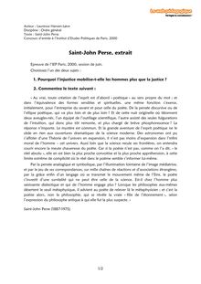 Saint-John Perse, extrait, IEP Paris, 2000
